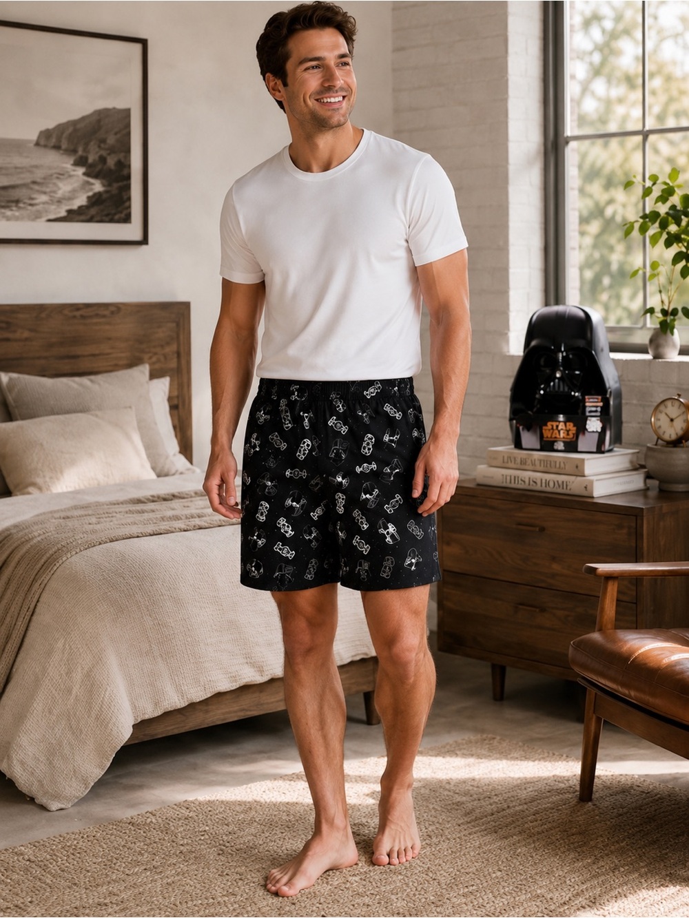 Star Wars Darth Vader Black Boxer Lounge Shorts Gift Tin Men’s NWT S